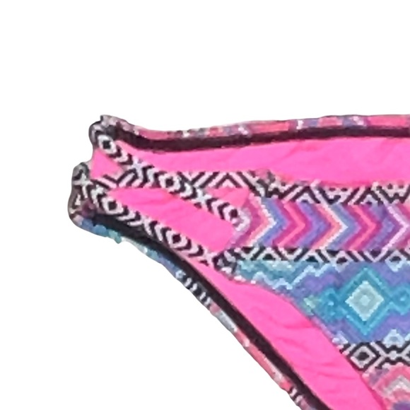 NWT SunDazed Stunner Strappy Hipster Bikini Swim Bottoms Small Tribal Print S - Picture 3 of 10